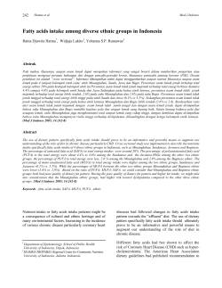 Fatty acids intake among diverse ethnic groups in Indonesia