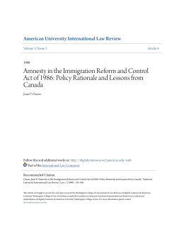 Amnesty in the Immigration Reform and Control Act of 1986