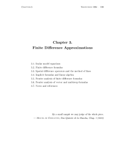 Chapter 3. Finite Di erence Approximations