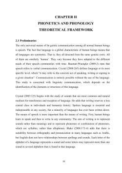 chapter ii phonetics and phonology theoretical