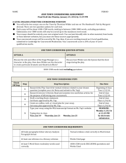 our town​ coursework assignment