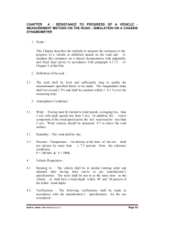 CHAPTER 4 : RESISTANCE TO PROGRESS OF A VEHICLE