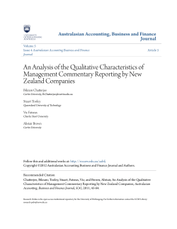 An Analysis of the Qualitative Characteristics of