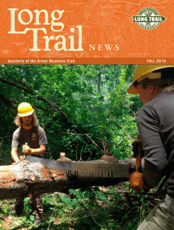 Quarterly of the Green Mountain Club FALL 2016