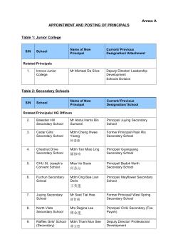 Annex A APPOINTMENT AND POSTING OF PRINCIPALS