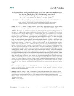 Indirect effects and prey behavior mediate interactions