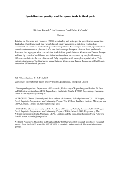 Specialization, gravity, and European trade in final goods