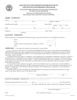 Election to Transfer Funds From TCRS to the ORP