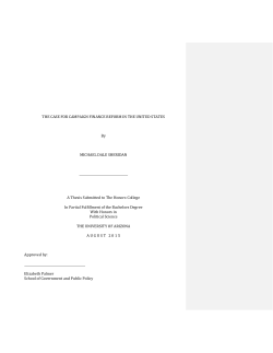 THE CASE FOR CAMPAIGN FINANCE REFORM IN THE UNITED