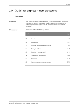 Procurement manual, part 2, guidelines on procurement procedures