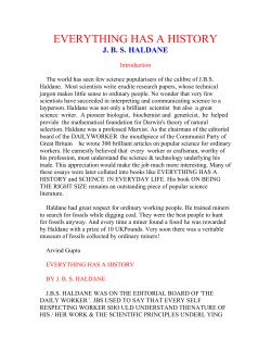 everything has a history - j.b.s. haldane