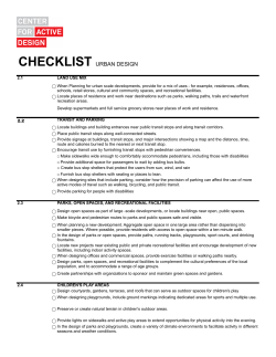 Urban Design Checklist - Center for Active Design