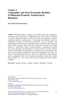 Geographic and Socio-Economic Realities of Himachal