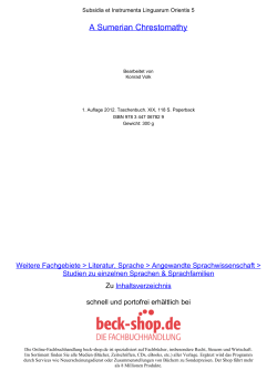 A Sumerian Chrestomathy - ReadingSample - Beck-Shop