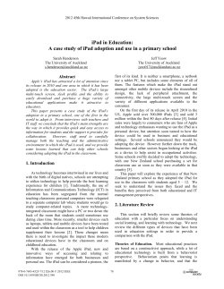 iPad in Education: A Case Study of iPad Adoption and Use in a
