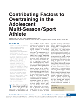 Contributing Factors to Overtraining in the