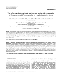 The influence of microclimate and tree age on the defense capacity