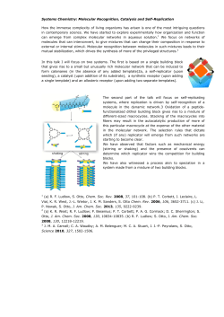Molecular Recognition, Catalysis and Self