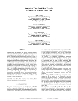 Analysis of Tube Bank Heat Transfer In Downward Directed Foam