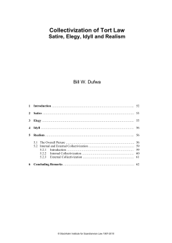 Collectivization of Tort Law - Scandinavian Studies in Law
