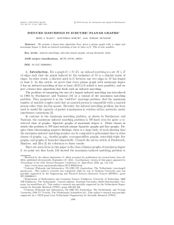INDUCED MATCHINGS IN SUBCUBIC PLANAR GRAPHS 1
