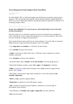 Trace Elements in Food: Eating to Meet Your RDAs