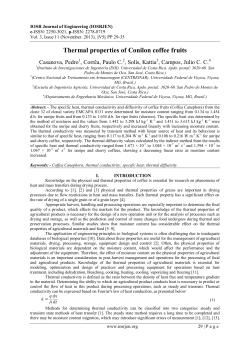 Thermal properties of Conilon coffee fruits