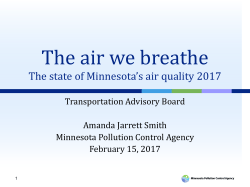 Minnesota`s Air Quality: Meeting the New Federal Air Quality