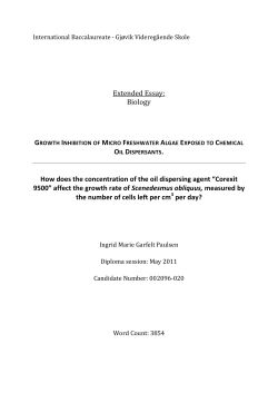 Extended Essay: Biology How does the concentration of the oil
