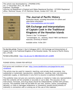 Gift Exchange and Interpretations of Captain Cook in the Traditional