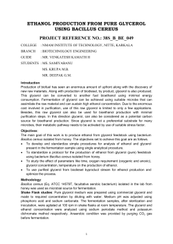 ethanol production from pure glycerol using bacillus careus