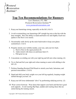 Top Ten Recommendations for Runners