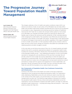 The Progressive Journey Toward Population Health Management