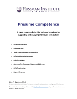 Presume Competence - Autism Society of Michigan