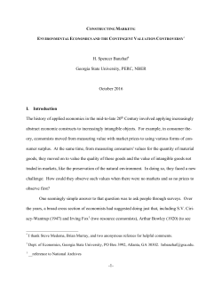 Constructing Markets: Environmental Economics and the Contingent