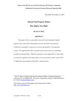 Mutual Fund Expense Ratios: How High is Too High?