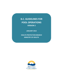 BC Guidelines for Pool Operations