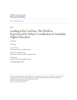 Leading at the Coal-face: The World as