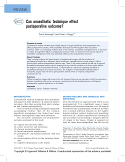 Can anaesthetic technique effect postoperative outcome? Current