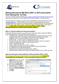 Making Structured MS Word 2007 or 2010