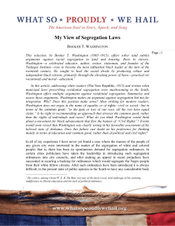 My View of Segregation Laws