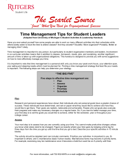 Time Management Tips for Student Leaders