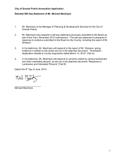 Rebuttal Will Say Statement of Mr. Michael MacIntyre