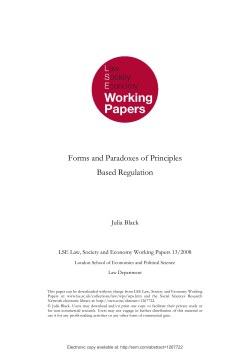 Forms and Paradoxes of Principles Based Regulation, by Julia Black