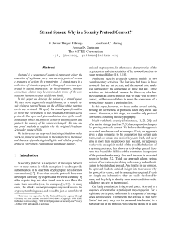 Strand Spaces: Why is a Security Protocol Correct?