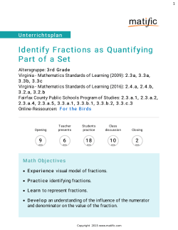 Identify Fractions as Quantifying Part of a Set