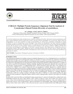 COBALT: Multiple Protein Sequences Alignment Tool In Analysis of