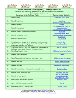 Never Finished Learning (NFL) Challenge Club List