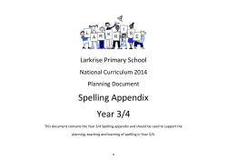 Spelling Appendix Year 3/4