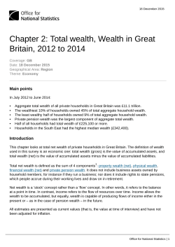 Chapter 2: Total wealth, Wealth in Great Britain, 2012 to 2014